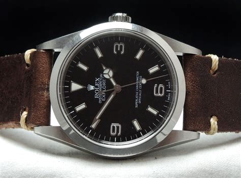 rolex explorer 14270 leather strap|best strap for rolex explorer.